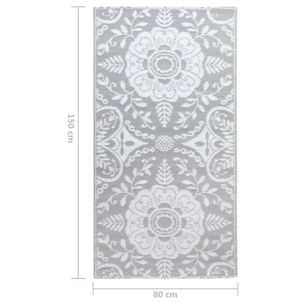 vidaXL udendørstæppe ARAKIL 80x150 cm PP lysegrå