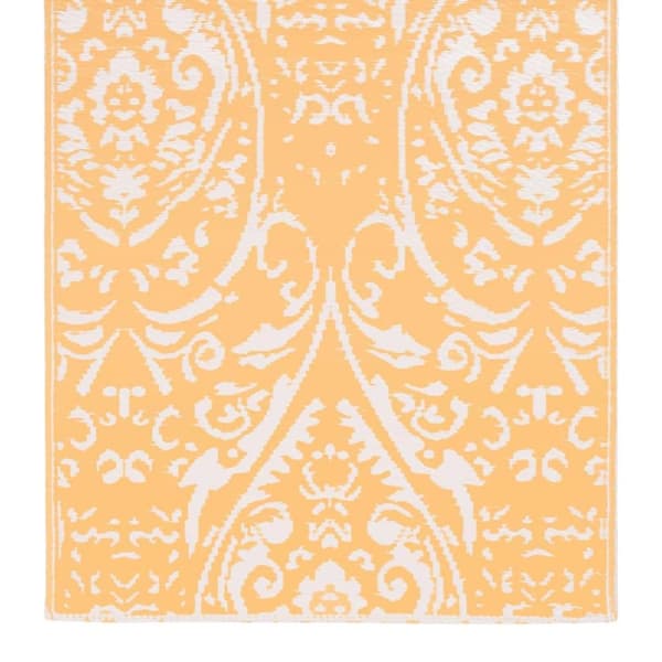 vidaXL udendørstæppe ARAKIL 160x230 cm PP orange og hvid