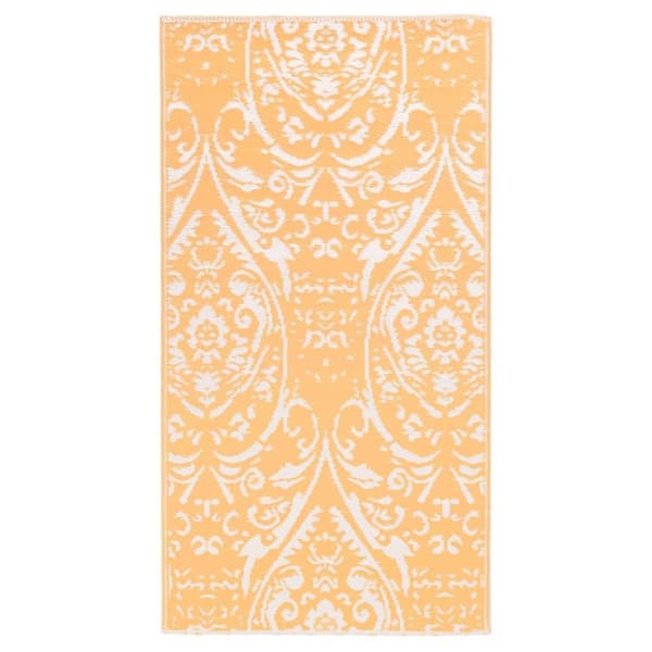 vidaXL udendørstæppe ARAKIL 160x230 cm PP orange og hvid