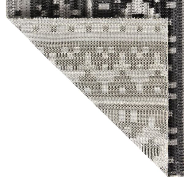 vidaXL Utendørs flatvevd teppe 115x170 cm mørkegrå