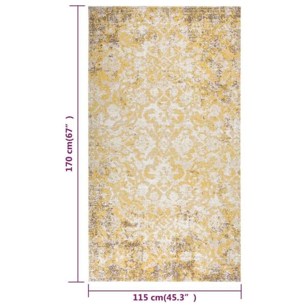 vidaXL Utomhusmatta plattvävd 115x170 cm gul