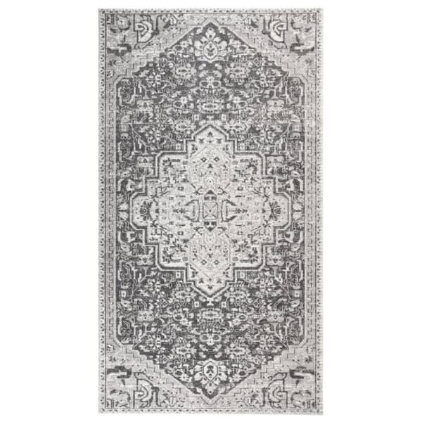 vidaXL Uteteppe flatvevd 115x170 cm lysegrå