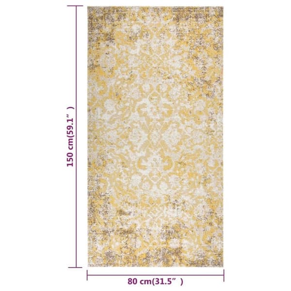 vidaXL Utomhusmatta plattvävd 80x150 cm gul