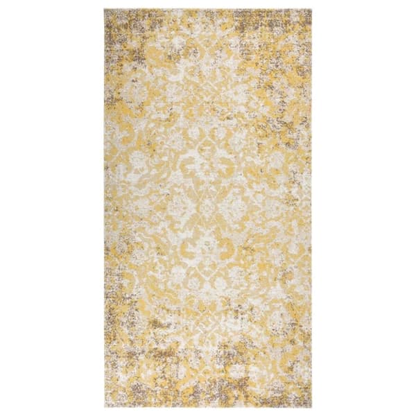 vidaXL Utomhusmatta plattvävd 80x150 cm gul