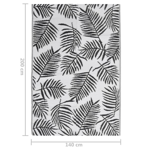 vidaXL Utomhusmatta ARAKIL svart 140x200 cm PP