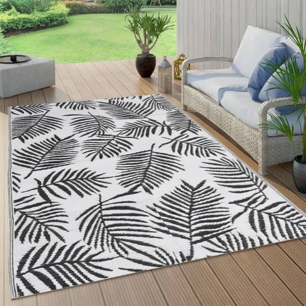 vidaXL Utomhusmatta ARAKIL svart 140x200 cm PP
