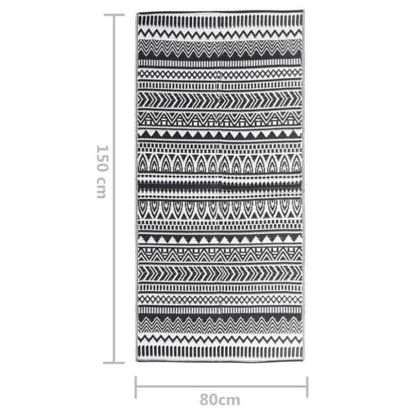 vidaXL Uteteppe ARAKIL svart 80x150 cm PP