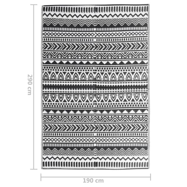 vidaXL Utomhusmatta ARAKIL svart 190x290 cm PP