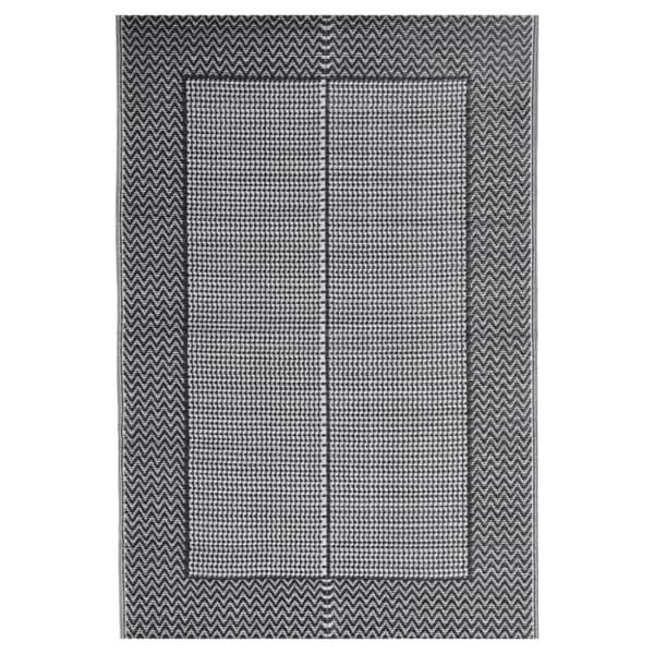 vidaXL udendørs gulvtæppe ARAKIL 140x200 cm PP sort
