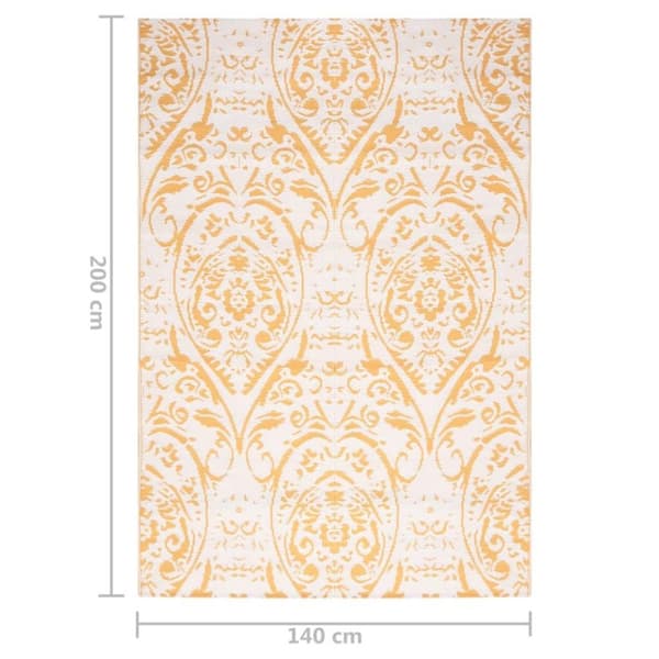 vidaXL Utomhusmatta ARAKIL Gul 140x200 cm PP