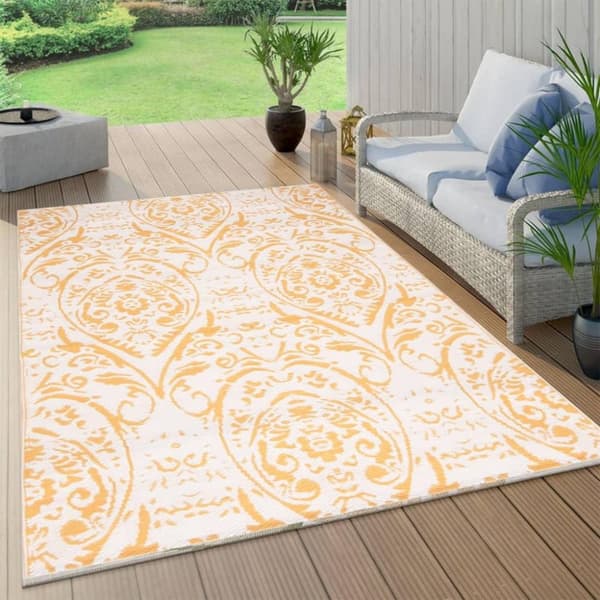 vidaXL Utomhusmatta ARAKIL Gul 140x200 cm PP
