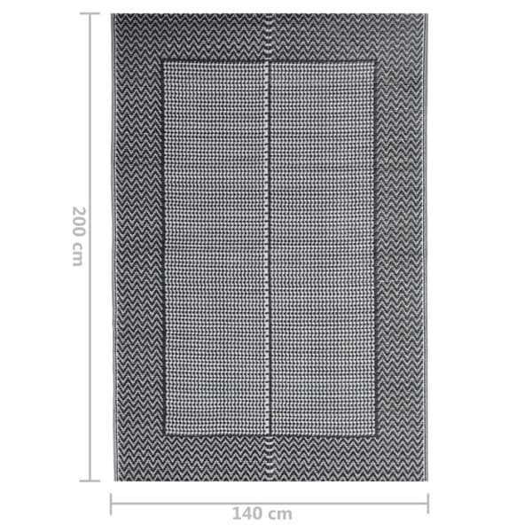 vidaXL Utomhusmatta ARAKIL svart 140x200 cm PP