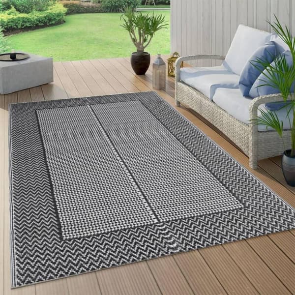 vidaXL Utomhusmatta ARAKIL svart 140x200 cm PP