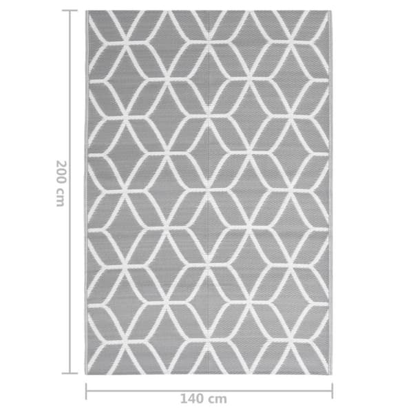 vidaXL Utomhusmatta ARAKIL grå 140x200 cm PP