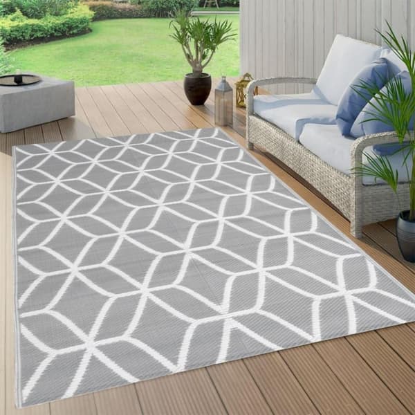 vidaXL Utomhusmatta ARAKIL grå 140x200 cm PP