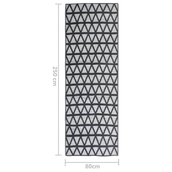 vidaXL Utomhusmatta ARAKIL svart 80x250 cm PP