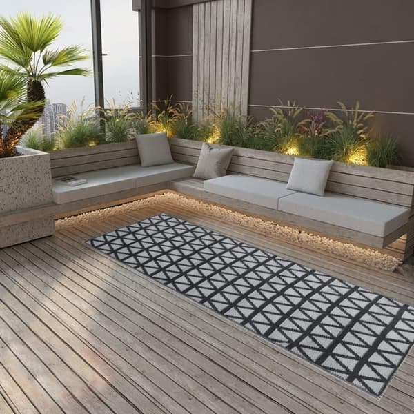vidaXL Utomhusmatta ARAKIL svart 80x250 cm PP