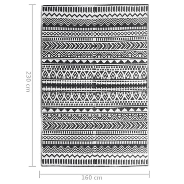 vidaXL udendørs gulvtæppe ARAKIL 160x230 cm PP sort