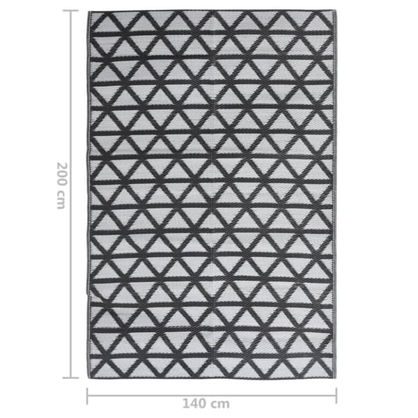 vidaXL Uteteppe ARAKIL svart 140x200 cm PP