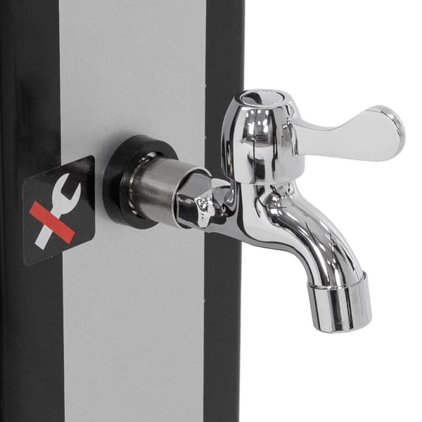 Solcellsdusch Utomhusdusch Trädgårdsdusch Campingdusch med fotdusch 40 L Silver