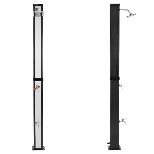 Solcellsdusch Utomhusdusch Trädgårdsdusch Campingdusch med fotdusch 40 L Silver