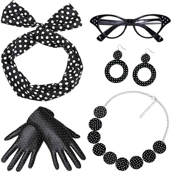Ladies party accessory set 5-pack black