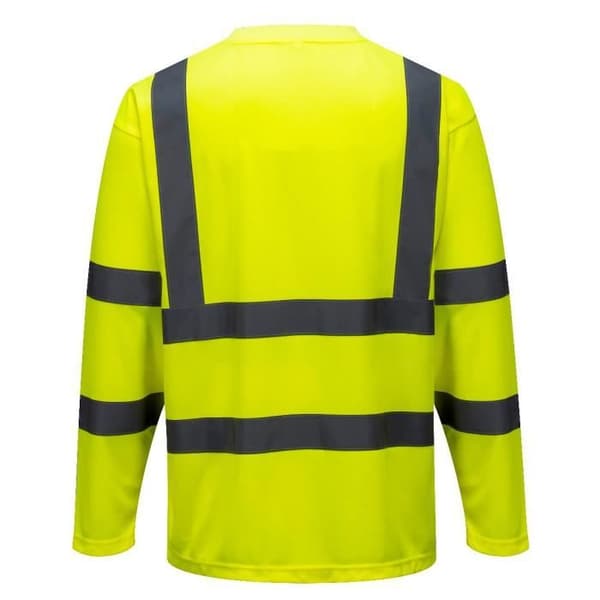 Högsynlighets t-shirt - Portwest - S178 - Långärmad - 100% polyester - Fluorescerande gul