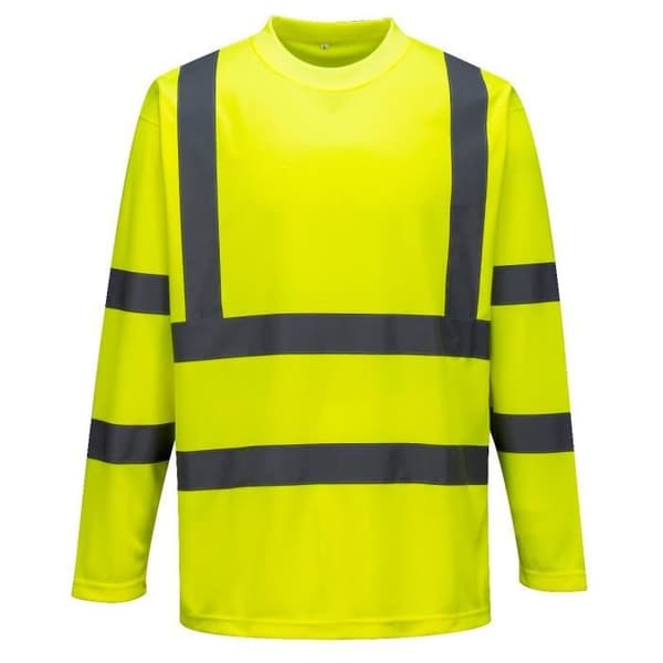 Högsynlighets t-shirt - Portwest - S178 - Långärmad - 100% polyester - Fluorescerande gul