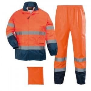 Regndräkt med hög synlighet HI-WAY fluo orange/marinblå TL - COVERGUARD - 7HWROL