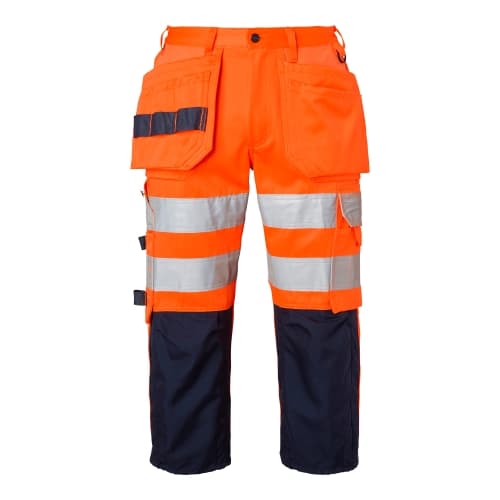 218 Craftsmen 3/4 Trousers Fluorescent orange/navy Unisex