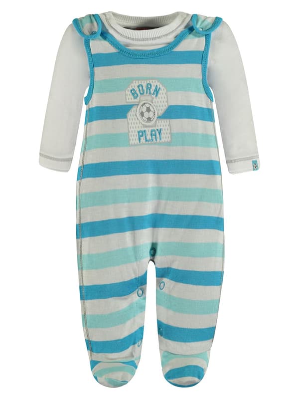 Baby Pojkar Romper och Blus Set Randig Blå Kanz