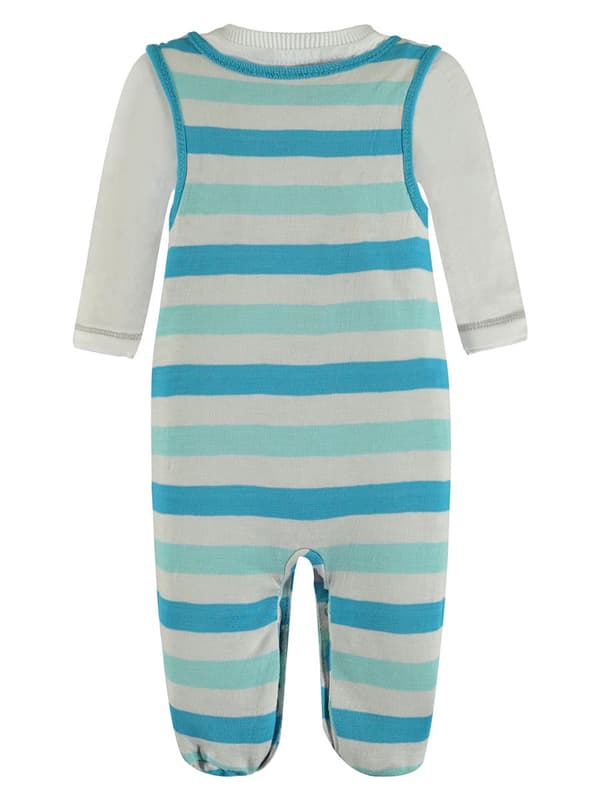 Baby Pojkar Romper och Blus Set Randig Blå Kanz
