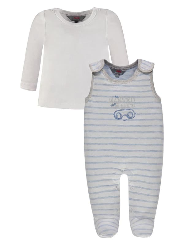 Baby drengesæt med heldragt og bluse, blå Kanz