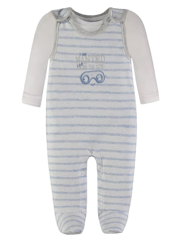 Baby drengesæt med heldragt og bluse, blå Kanz