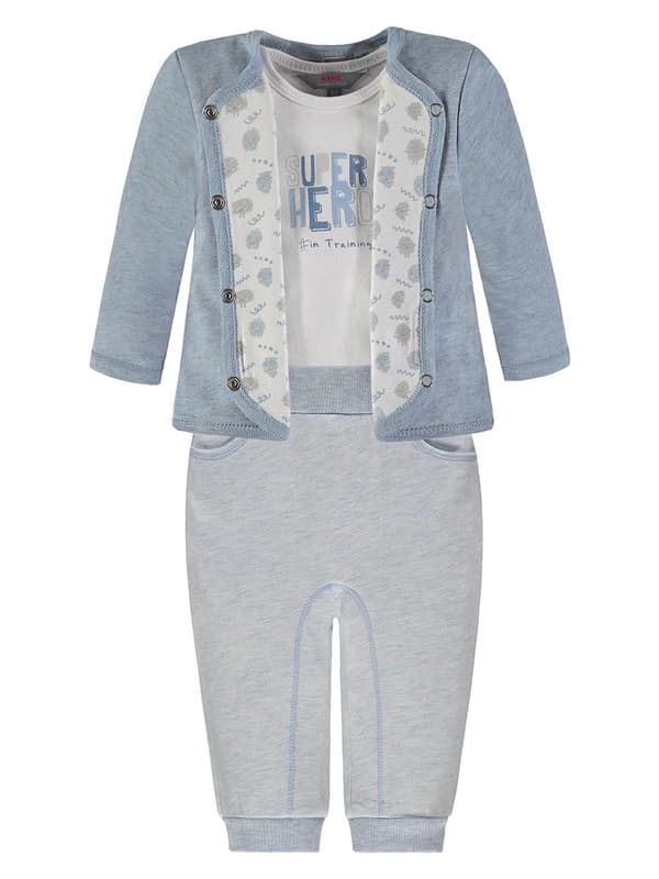 Babyset för pojkar: kaftan, bodysuit och shorts, blå Kanz