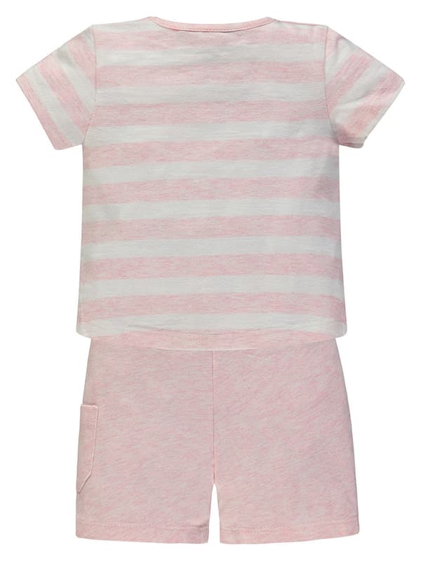Babyflicka sommarset t-shirt + shorts rosa Kanz