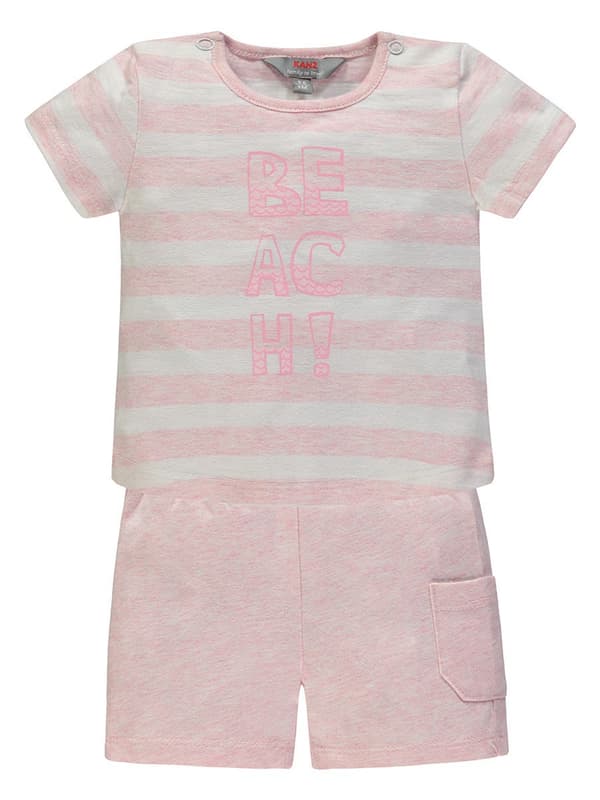 Babyflicka sommarset t-shirt + shorts rosa Kanz
