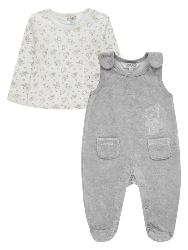 Baby pyjamas + blus grå Kanz
