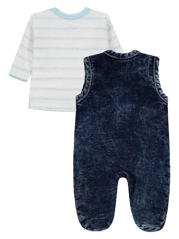 Babyset för pojke, blus + marinblå Kanz-sparkdräkt