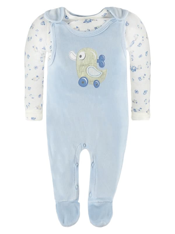 Babysparkdräkt + t-shirtset för pojke blå Kanz