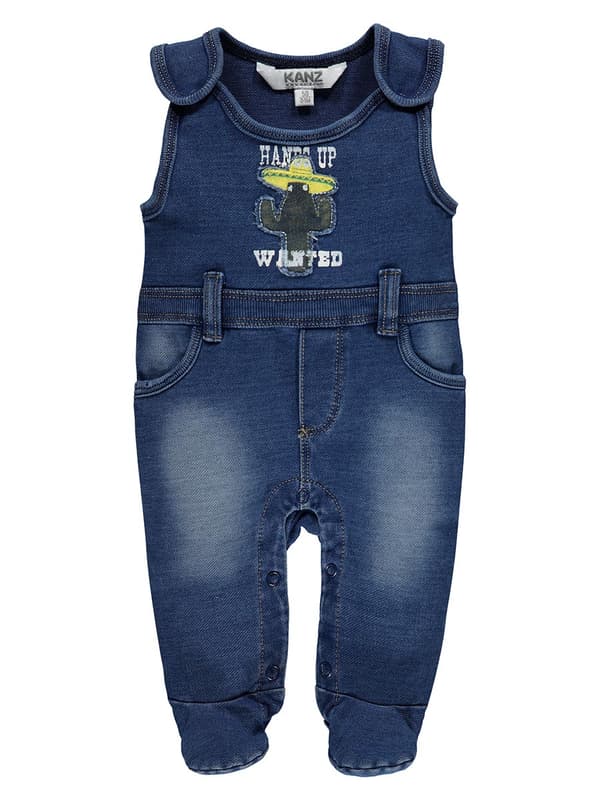 Baby Pojkar Romper + Denim T-shirt Kanz Set