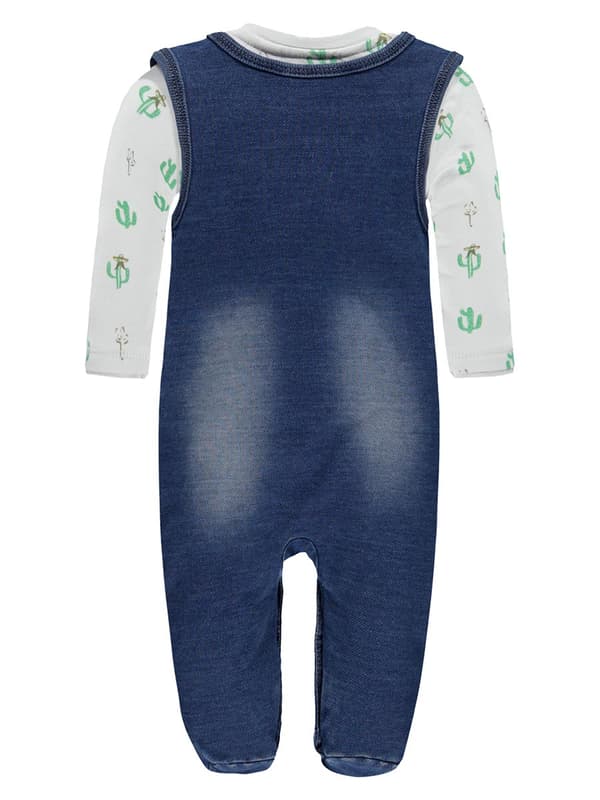 Baby Pojkar Romper + Denim T-shirt Kanz Set