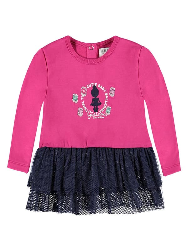 Tyttöjen pinkki setti, mekko ja leggingsit Kanz