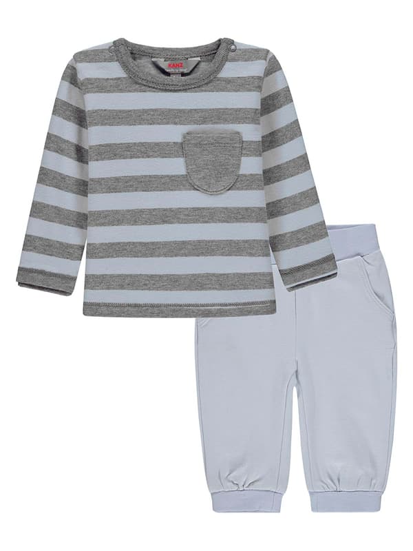 Grått set för pojkar, T-shirt och Kanz mjukisbyxor