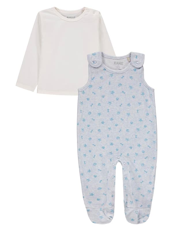Blått set för pojkar, pyjamas med långärmad t-shirt Kanz