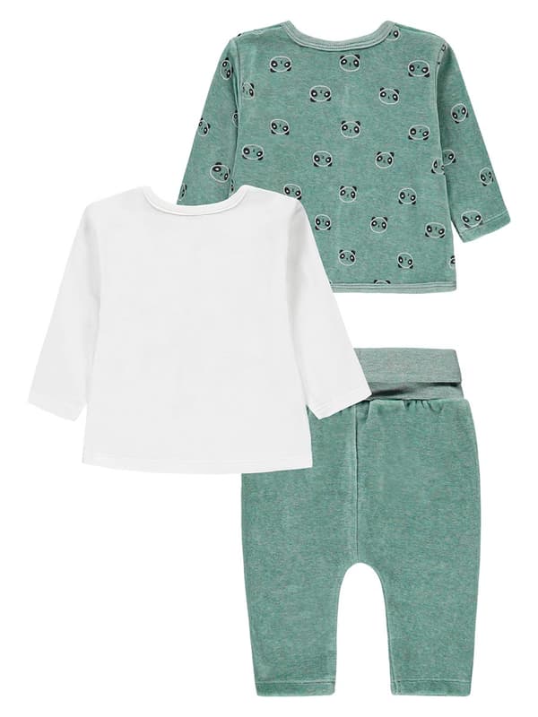 Pojkset: tröja + blus + mjukisbyxor, grön, Kanz