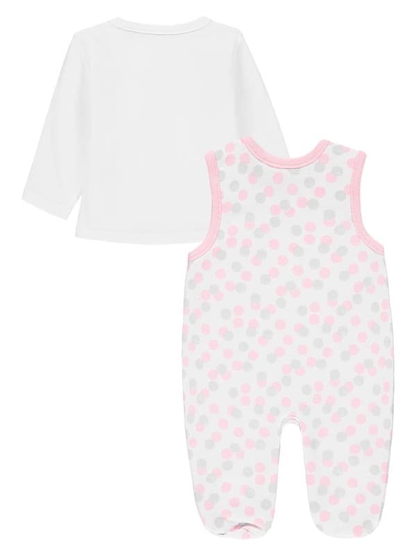 Rosa och vitt babyset, blus + Kanz pyjamas