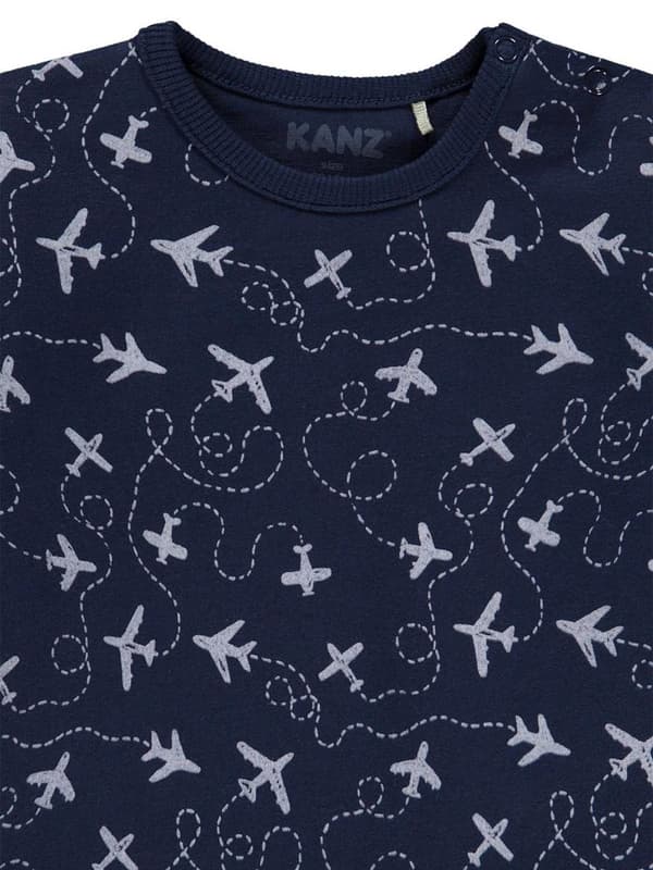 Babyset pojke tröja + mjukisbyxor marinblå Kanz