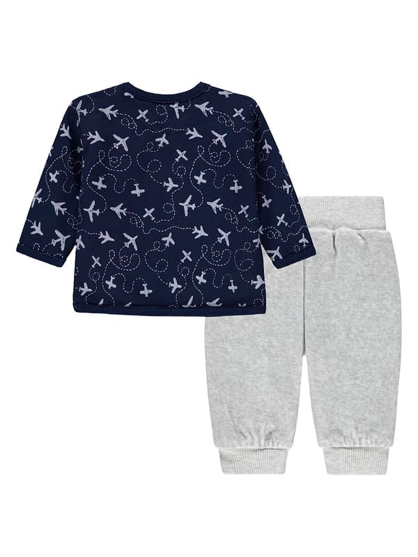 Babyset pojke tröja + mjukisbyxor marinblå Kanz