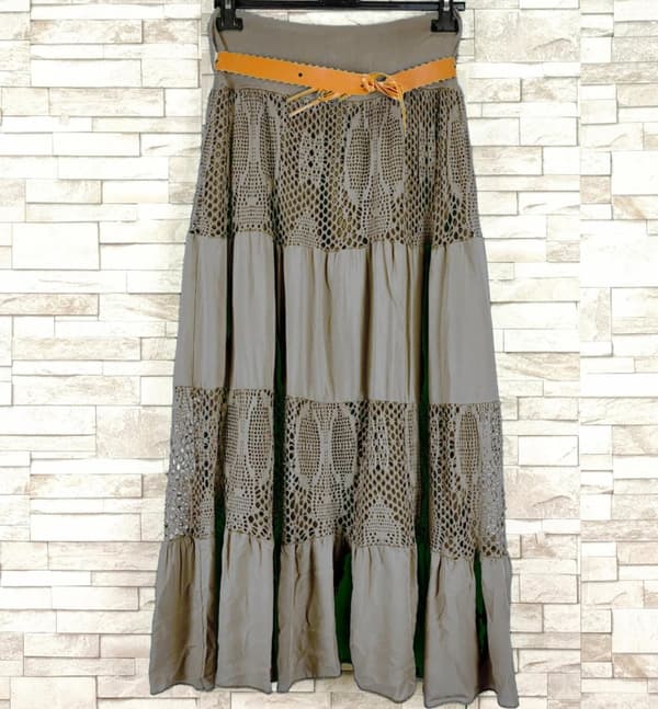 Agélii Fashion - Italian lace skirt in several colors - one size 38-44 Taupe